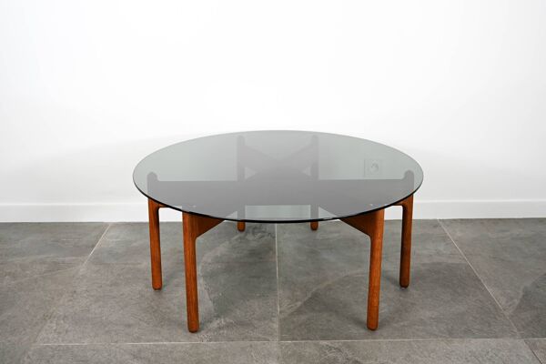 Table Basse en Verre & Teck Grete Jalk
