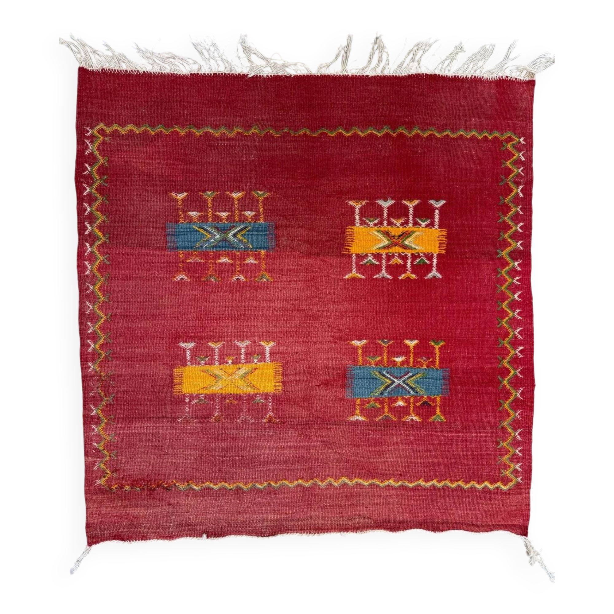Vintage Moroccan square kilim 103x100 cm kelim wool rug medium 2524