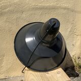 Three industrial suspensions in black and white enamelled sheet metal large format