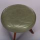 Vintage danish green leather stool, 1960s