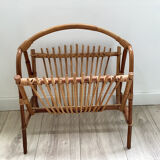 Porte revues rotin bambou, années 50