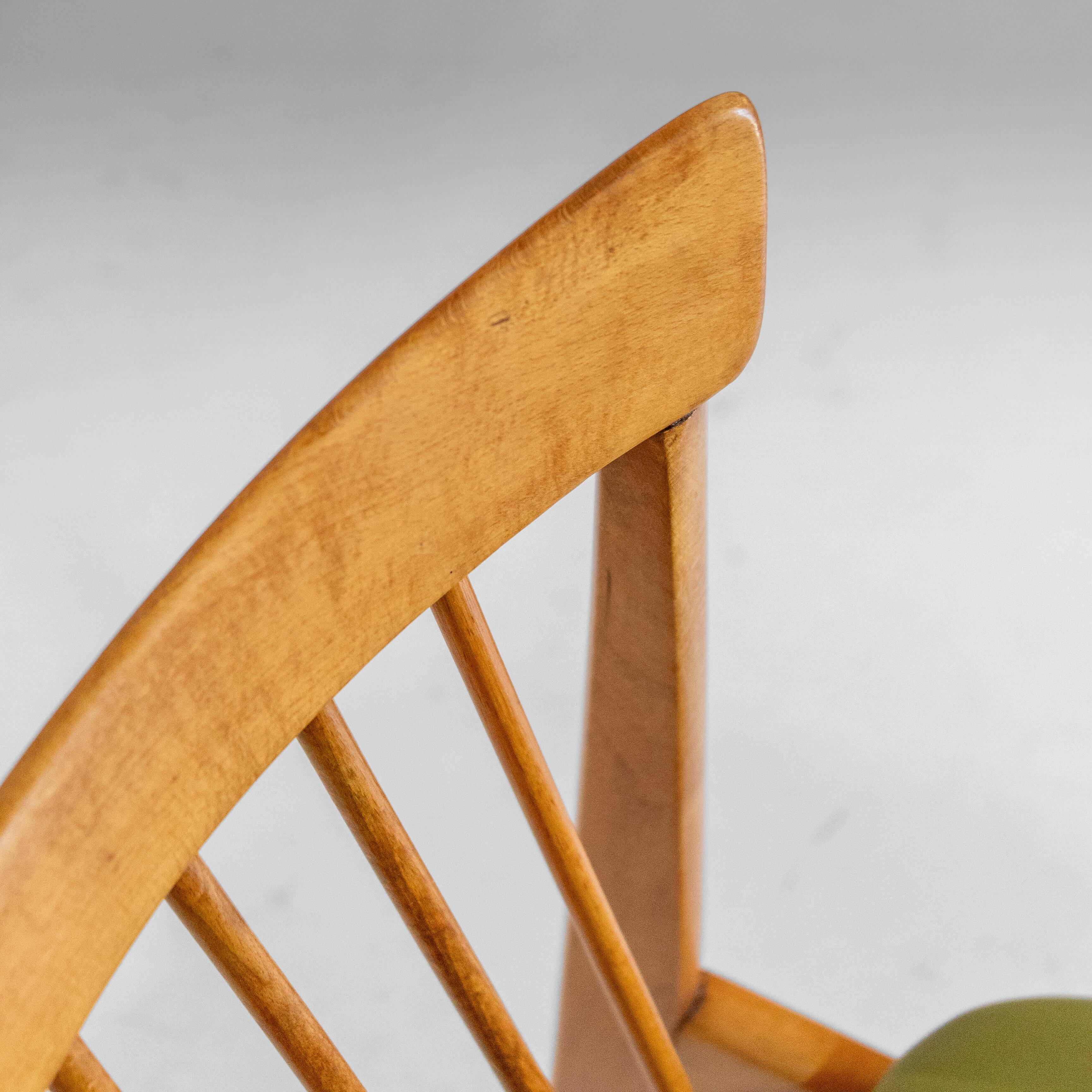 Four Mid-Century Modern Italian Wood Dining Chairs in the Style of Ico Pari