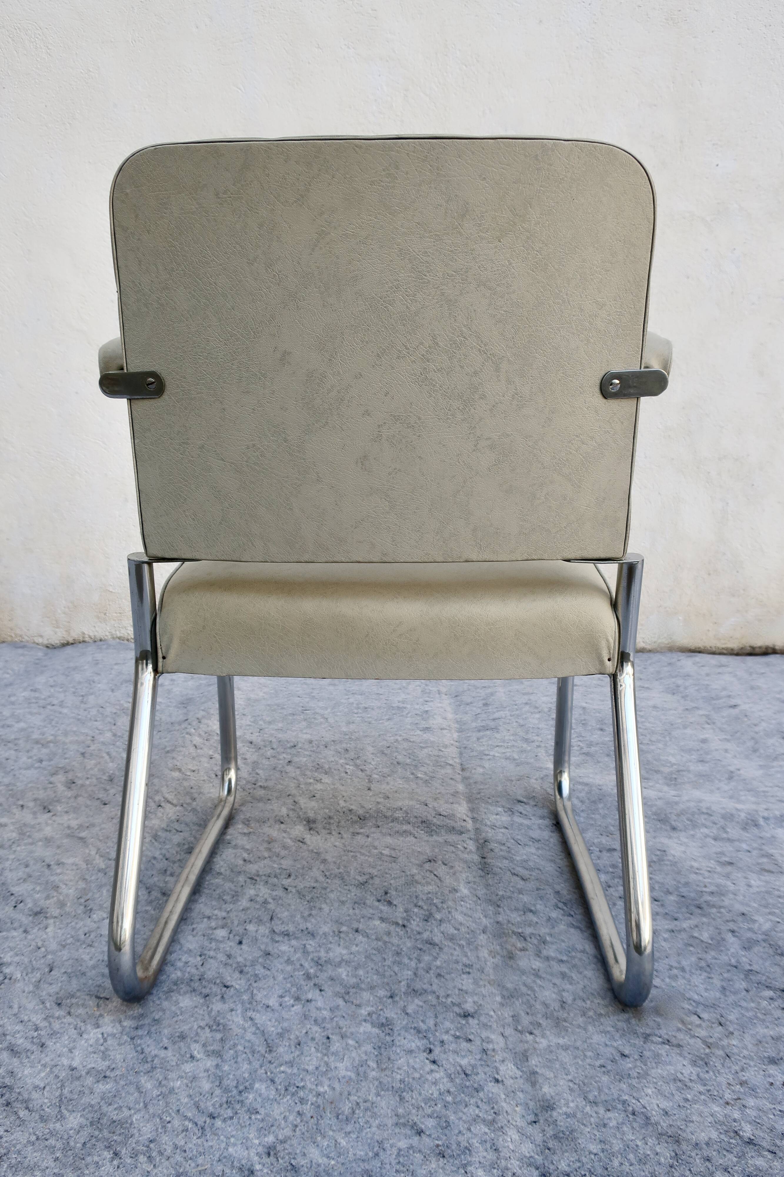 Bauhaus office armchair, vintage, "Ronéo" style, 1930s/1940s, TBE