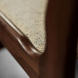 Vintage Scandinavian Modern Teak and Beige Wool Dining Chairs Model 89 by Erik Buch, 1950s, Set of 4