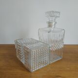 Set of 2 glass whiskey decanters