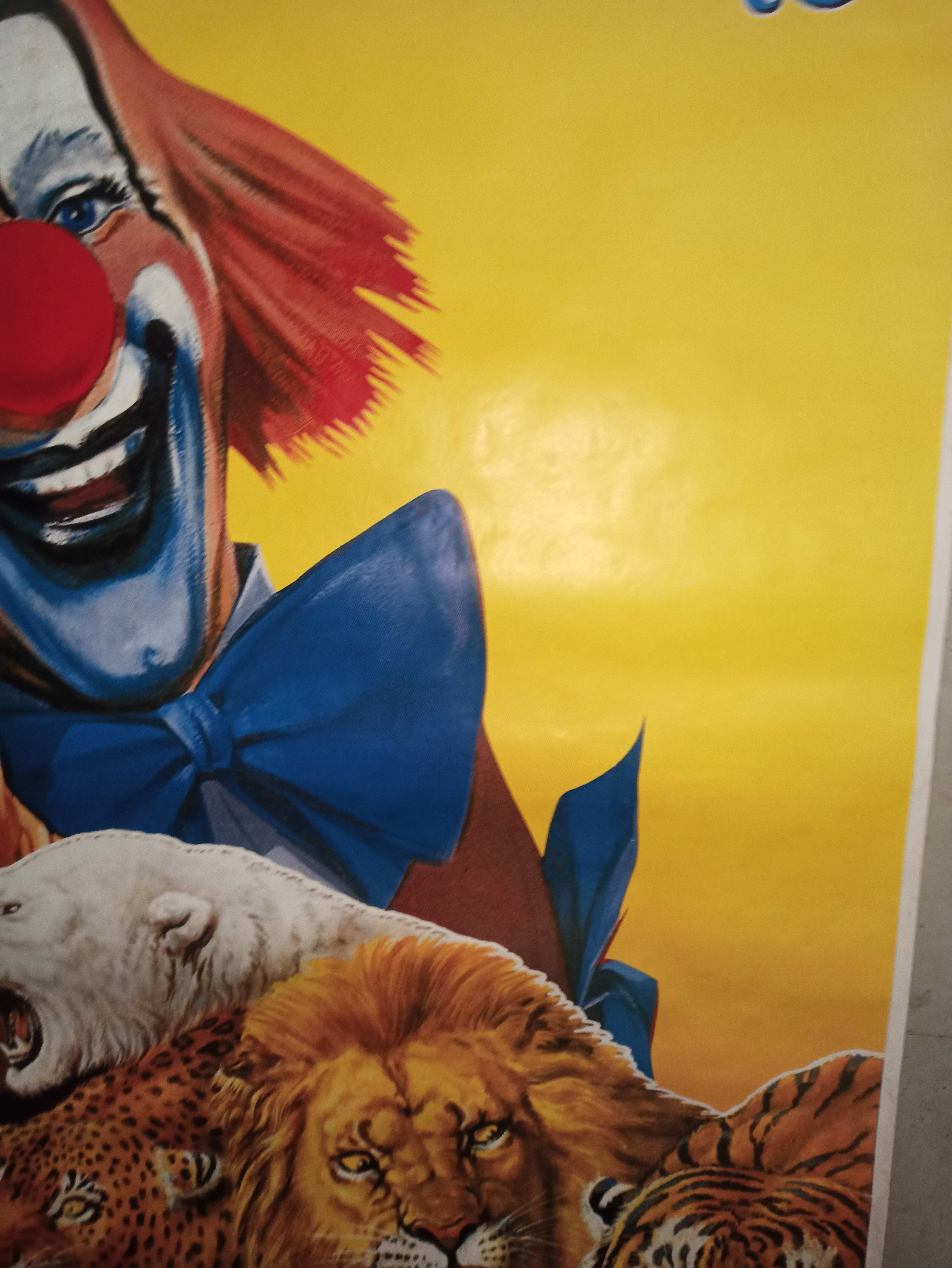 Large circus poster Pinder 156 cm clown Jean Richard