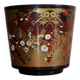 Cache-pot laqué à motifs asiatiques vintage