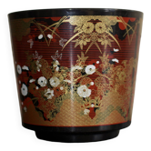Vintage lacquered Asian plant pot