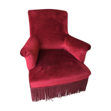 Napoleon III armchair in garnet velvet