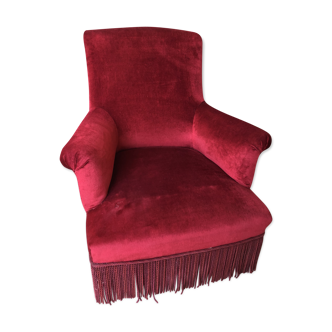 Napoleon III armchair in garnet velvet