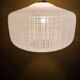 Vintage white striped glass checkered suspension globe