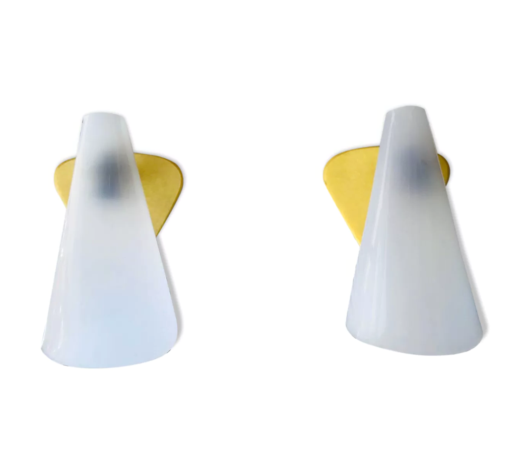 Pair of cone wall lamps 50s