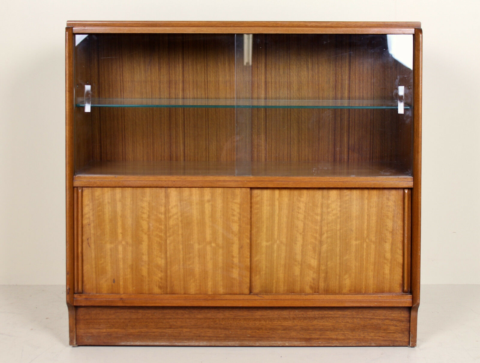 Showcase vintage E gum G Plan glass sliding glass doors