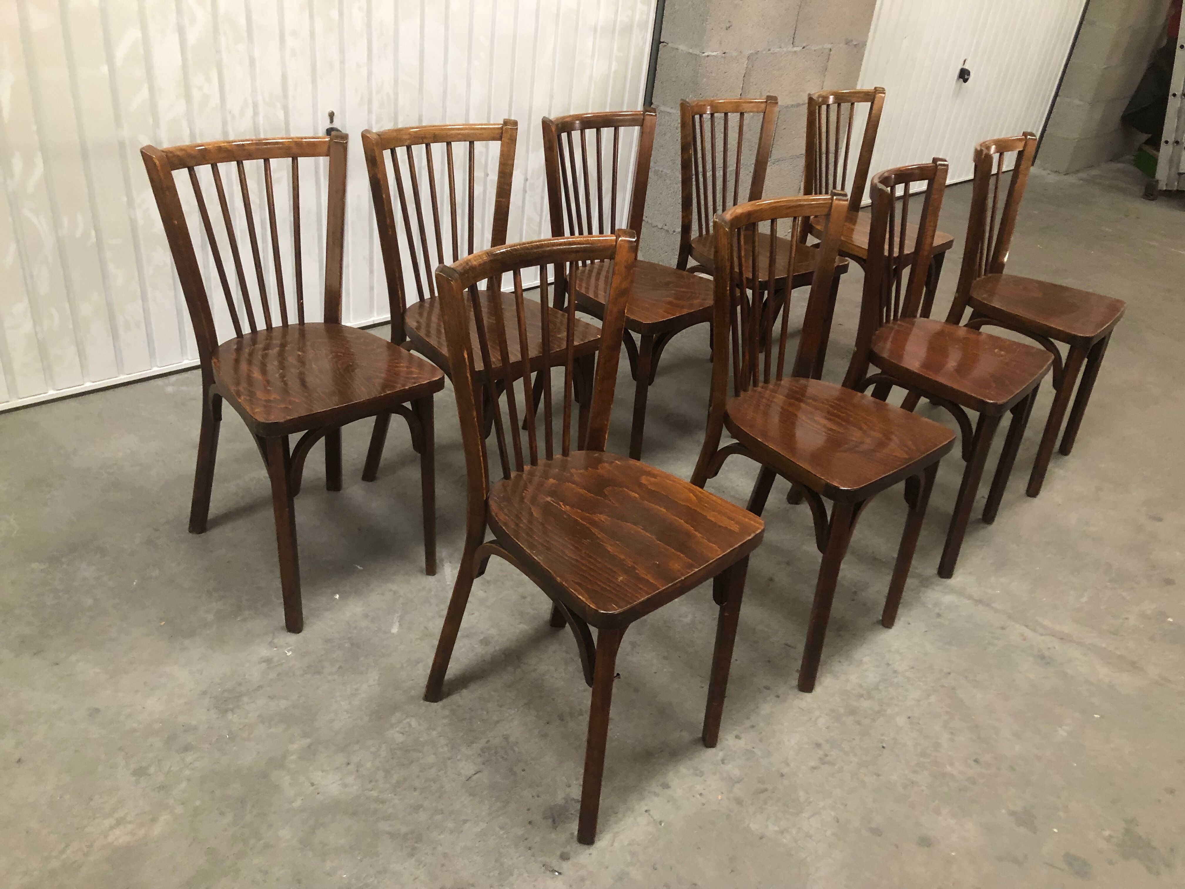 Set of 9 bistro chairs