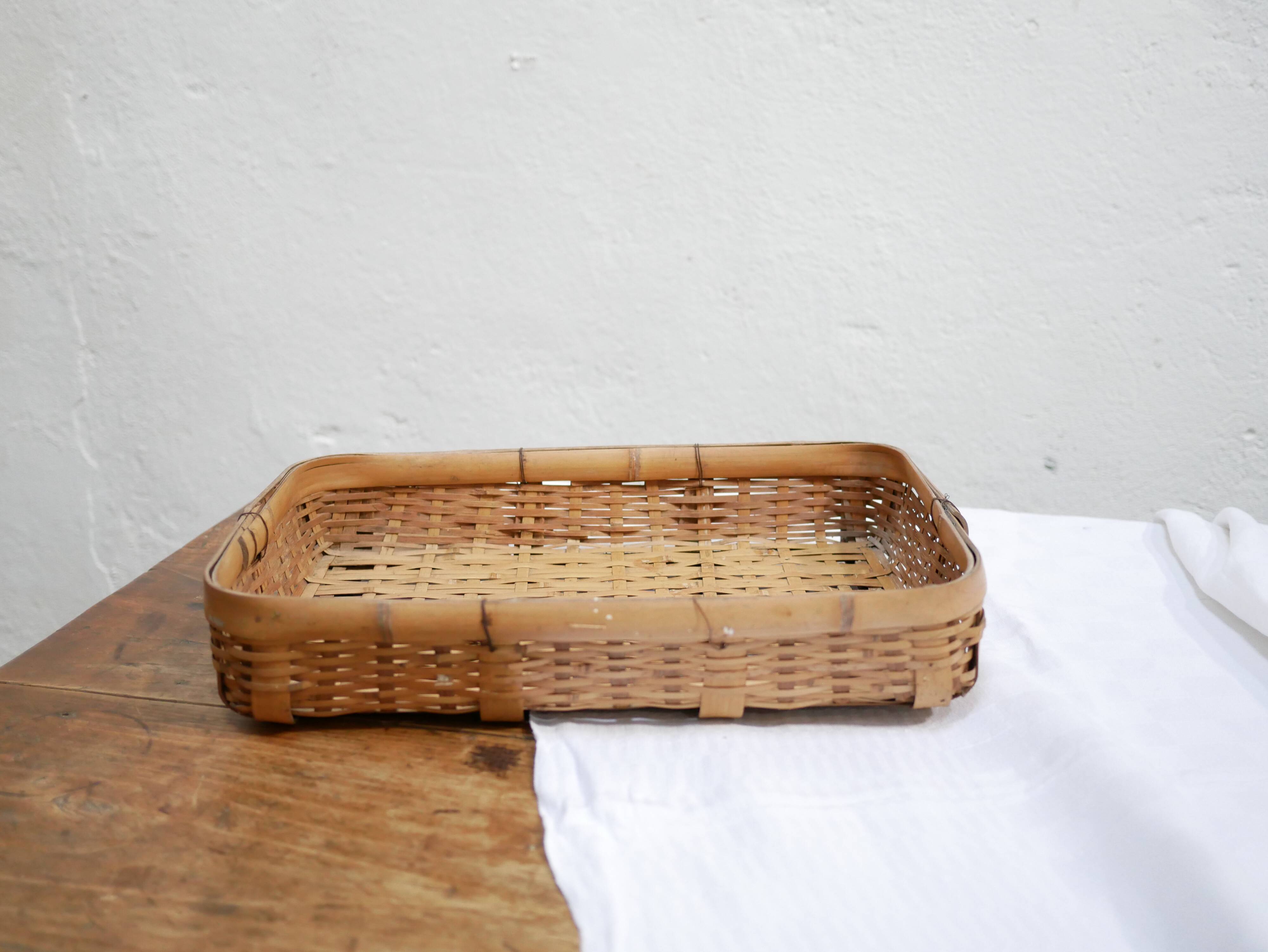 Vintage rattan basket
