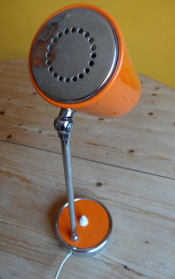 Lampe de bureau en métal orangé des années '50'