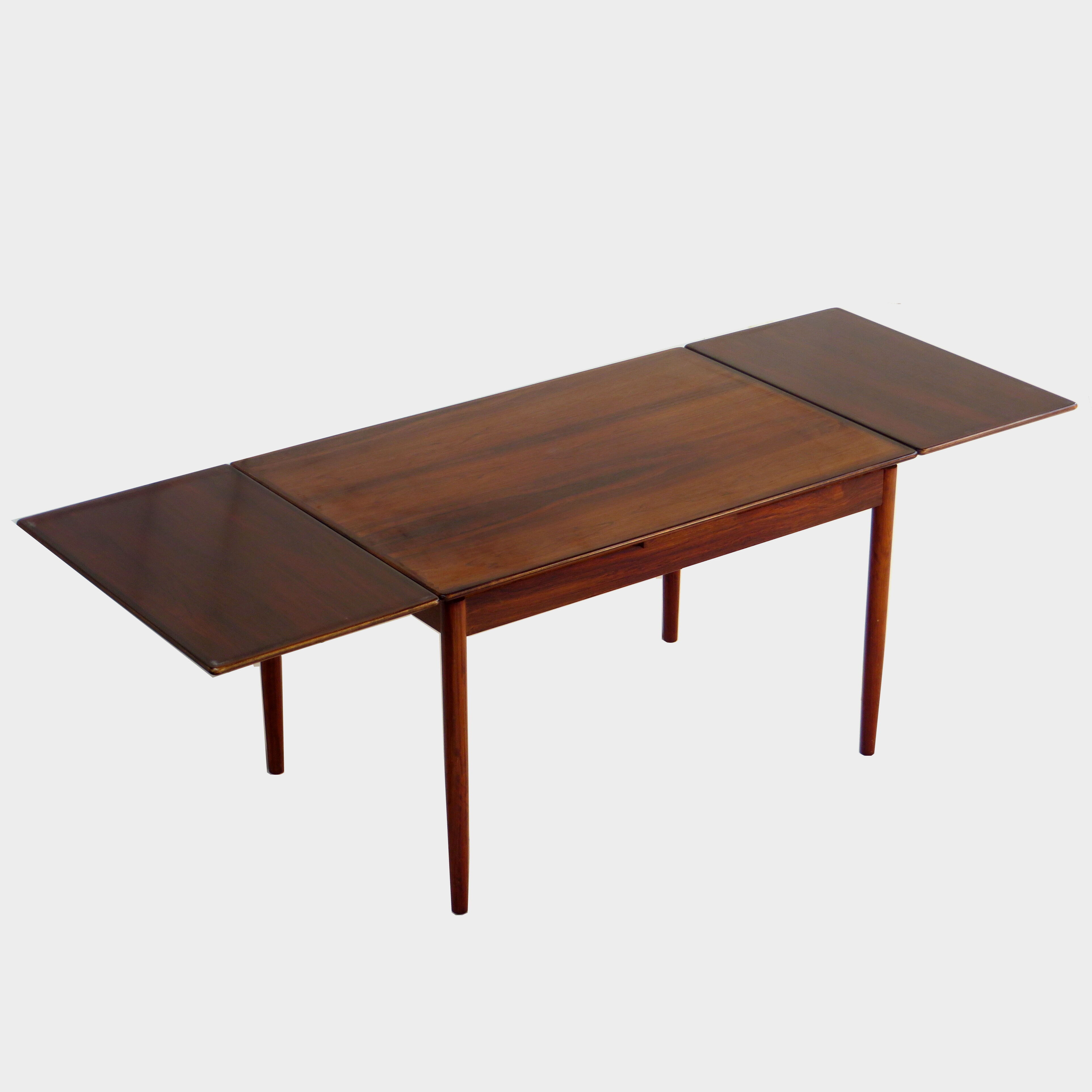 Vintage mid century danish design extendable rosewood dining table, 1960s