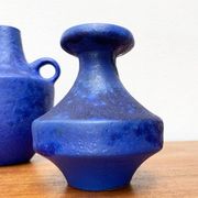 Mid-century German minimalist cobalt blue vases by Hartwig Heyne Pottery, 1960s, set of 3.