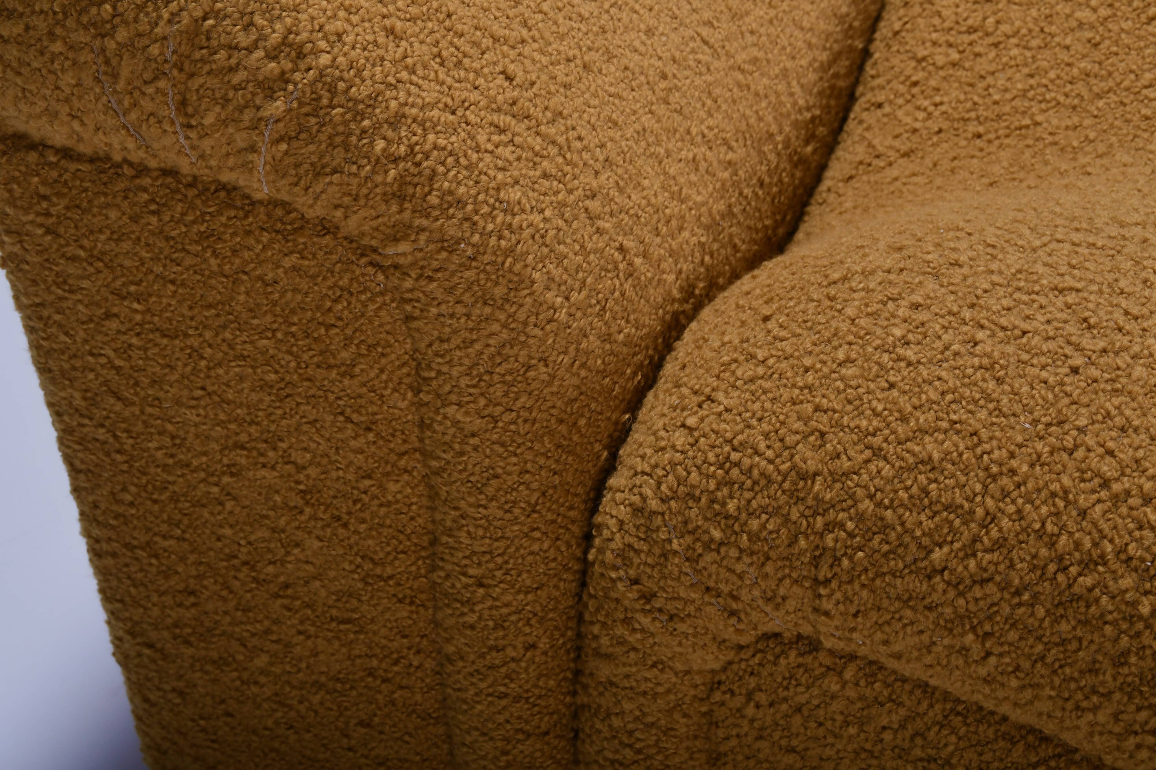 Exceptional Set of Two Bouclé 'Onda' Lounge Chairs by MetalArte, 1970s