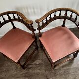 Pair of Renaissance-style corner chairs