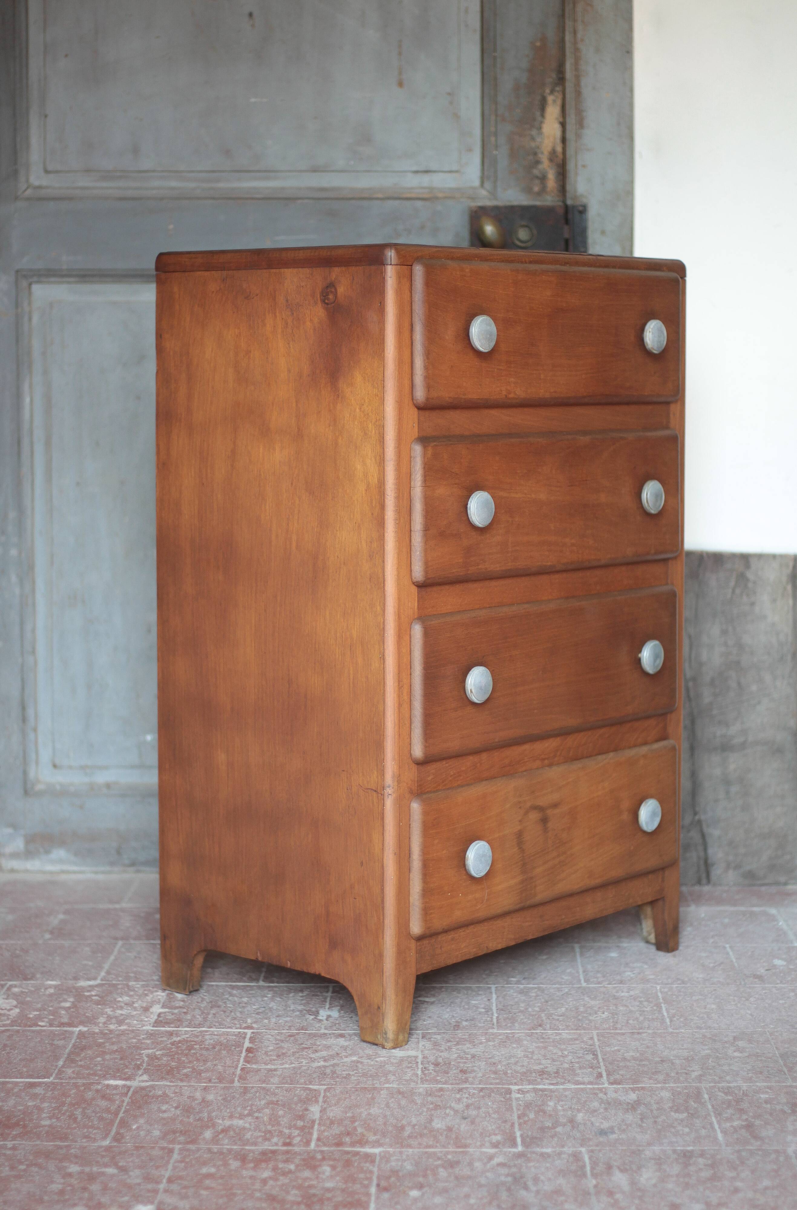 Vintage drawer unit, Art Deco wooden furniture, chest of drawers, tallboy.
