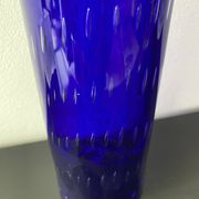 Vintage Scandinavian cobalt blue bubble glass vase from the brand.