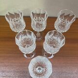 6 large Longchamp stemmed glasses