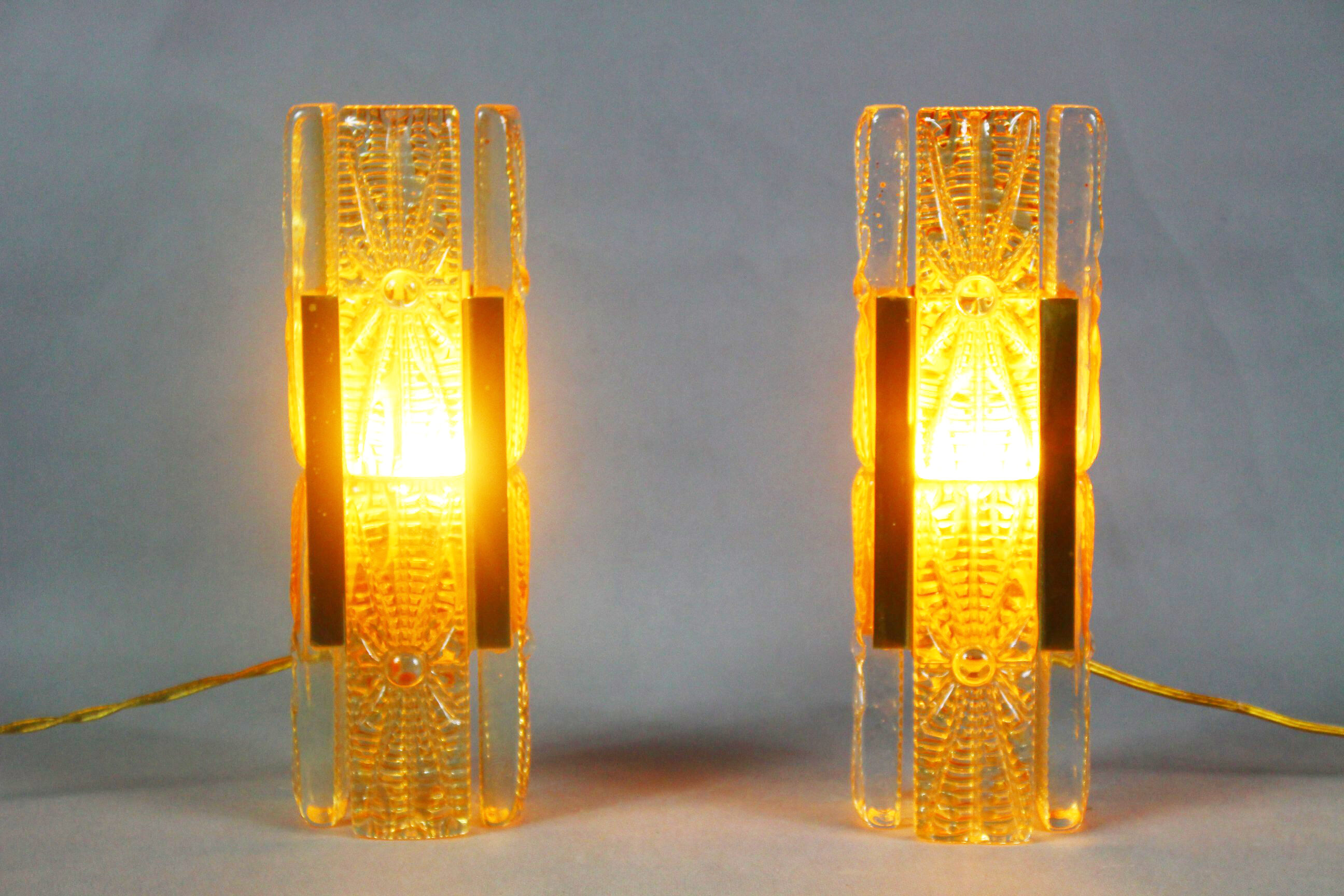 Pair of danish wall scones Alladin by Vitrika 1960s