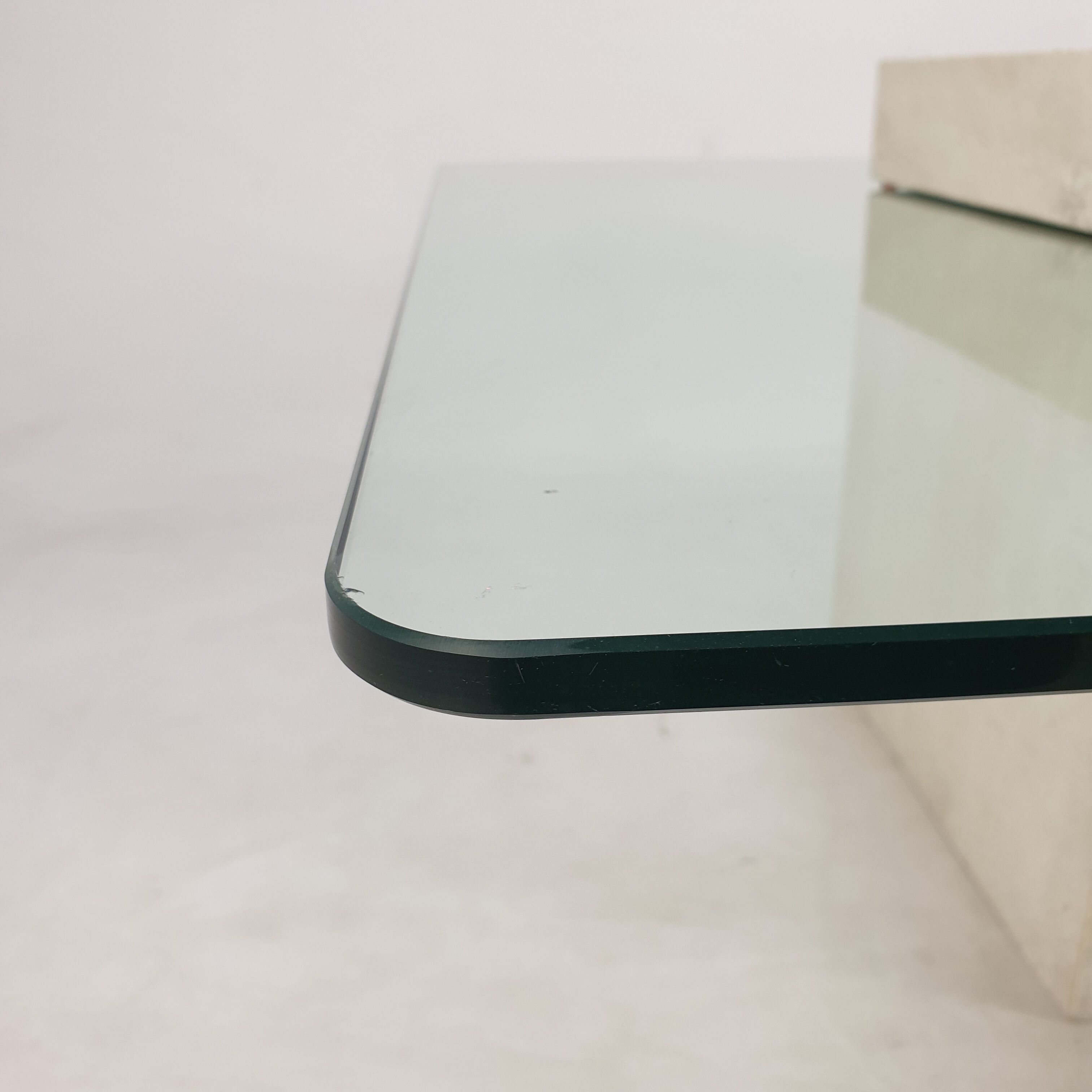 Italian Travertine Coffee Table, 1980s