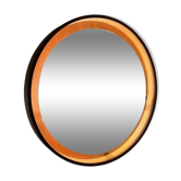 Teak, illuminated mirror, Italy, 1960s