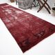 3x11 Shade Of Wine Red Handmade Turkish Vintage Runner Rug