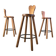 Vintage brutalist bar stools, 1960s - set of 3