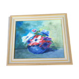 Oil table "anemones" signed
