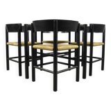 Fritz hansen / scandinavian papercord dining set (5) / mogens lassen / denmark 1960s