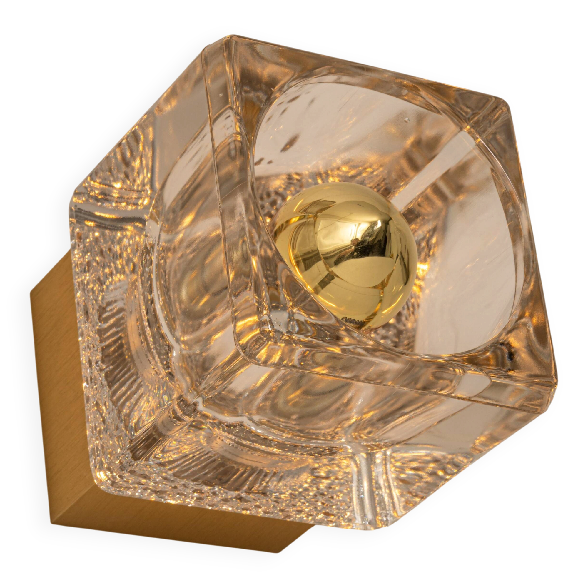 Small wall lamp in brass and crystal by Peill & Putzler, Germany