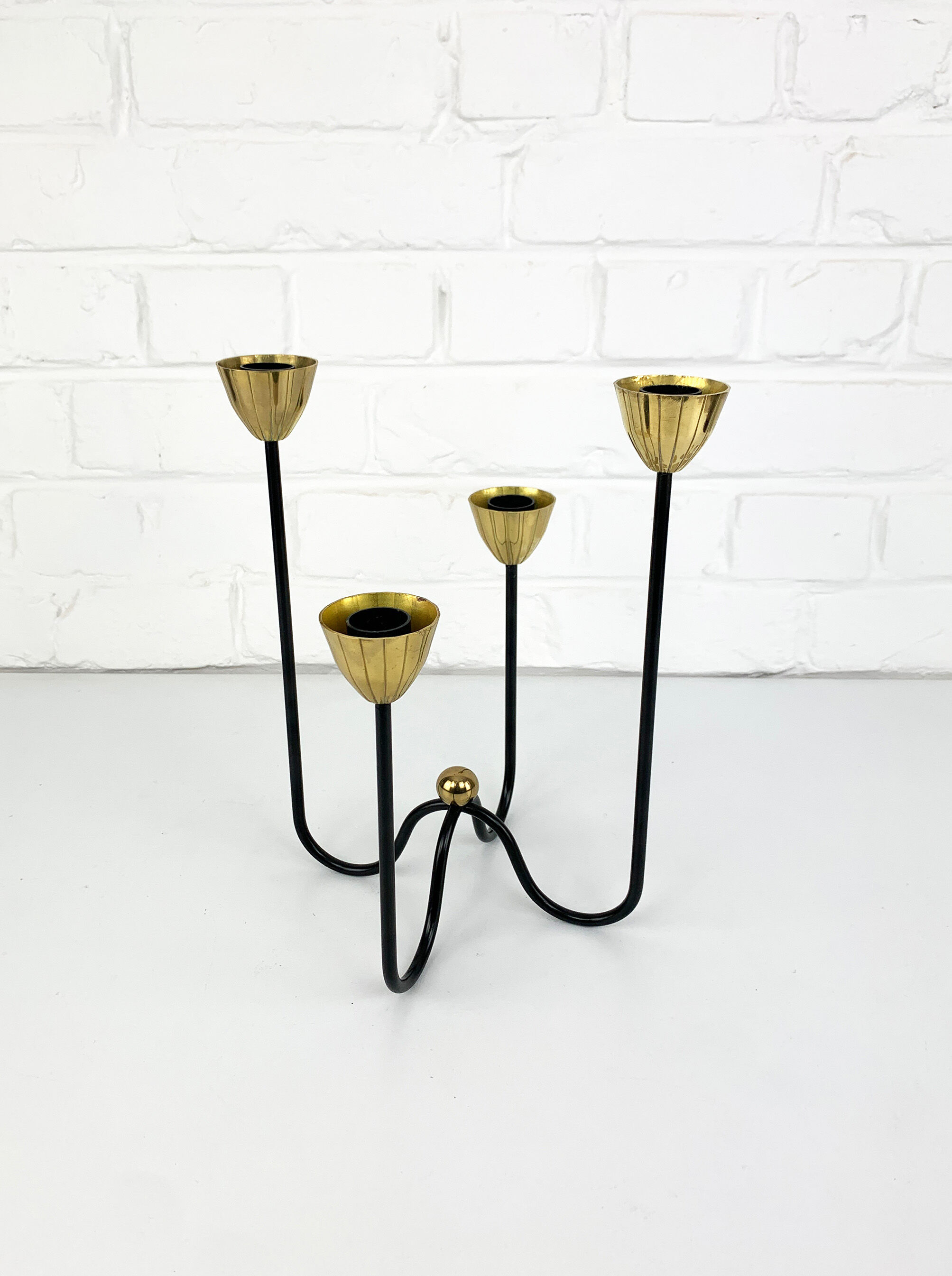 Mid-Century Scandinavian candlestick, Gunnar Ander's candle holder for Ystad Metall, Sweden