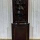 1950s English mahogany corner cabinet