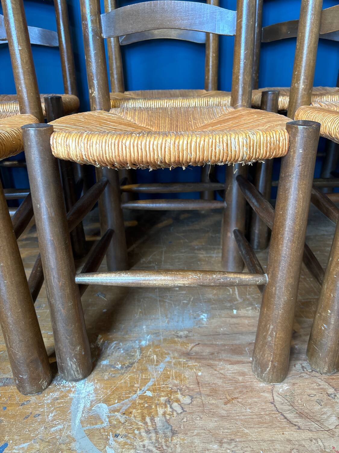 Brutalist straw chair