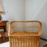 Rattan storage bench