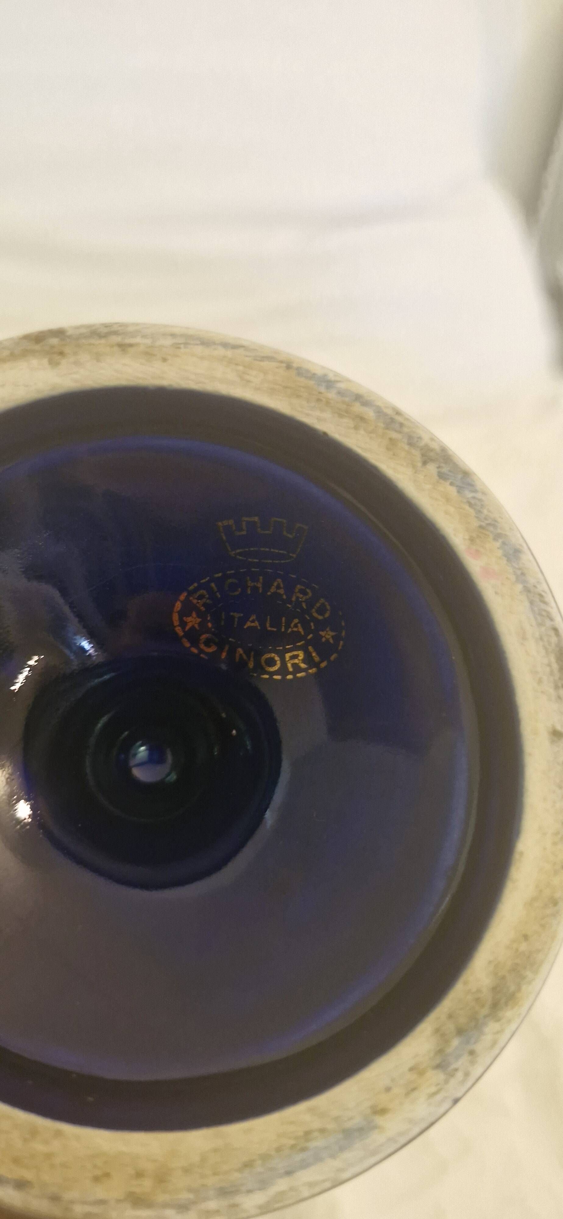 Cobalt blue and gold amphora vase