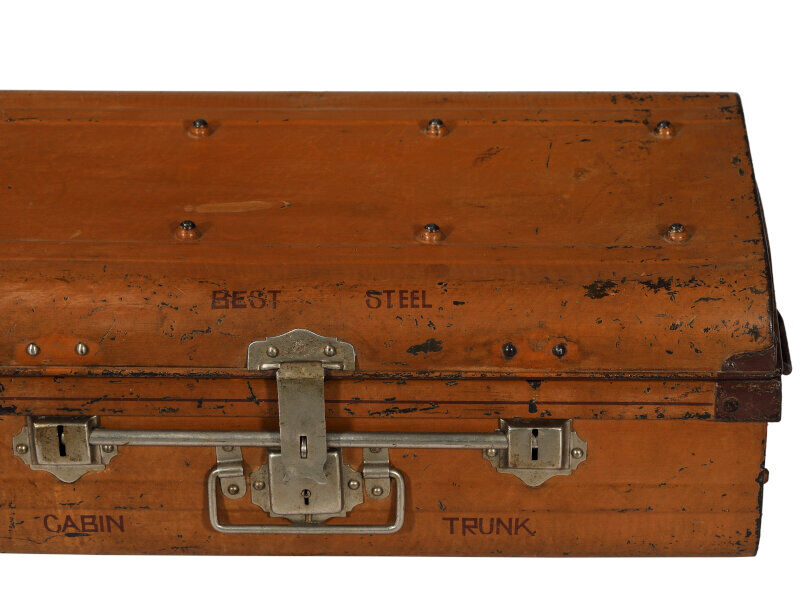Trunk travel indian metal brown victorian period patina and piece of origin 71x41x26cm