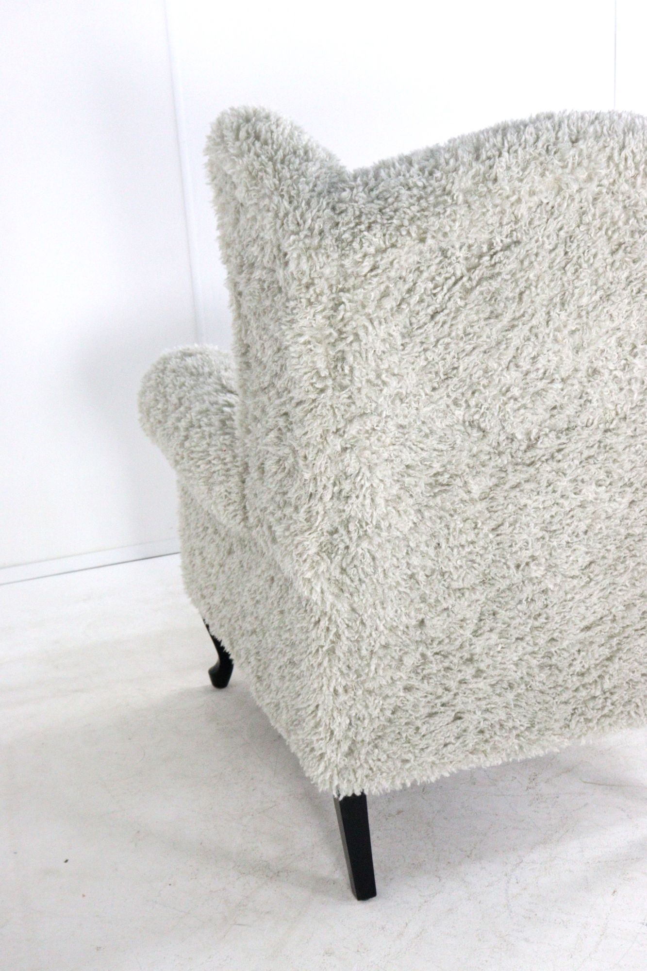 Armchair chair hairy Doodle retro fully restored - new upholstery