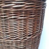 Wicker storage laundry basket and lid