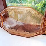 Plateau en verre rose