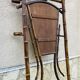 Bamboo coat rack from the 19th century, mirror in the shape of a crescent moon.