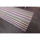 Tapis de couloir kilim turc vintage en laine et coton rose noué à la main