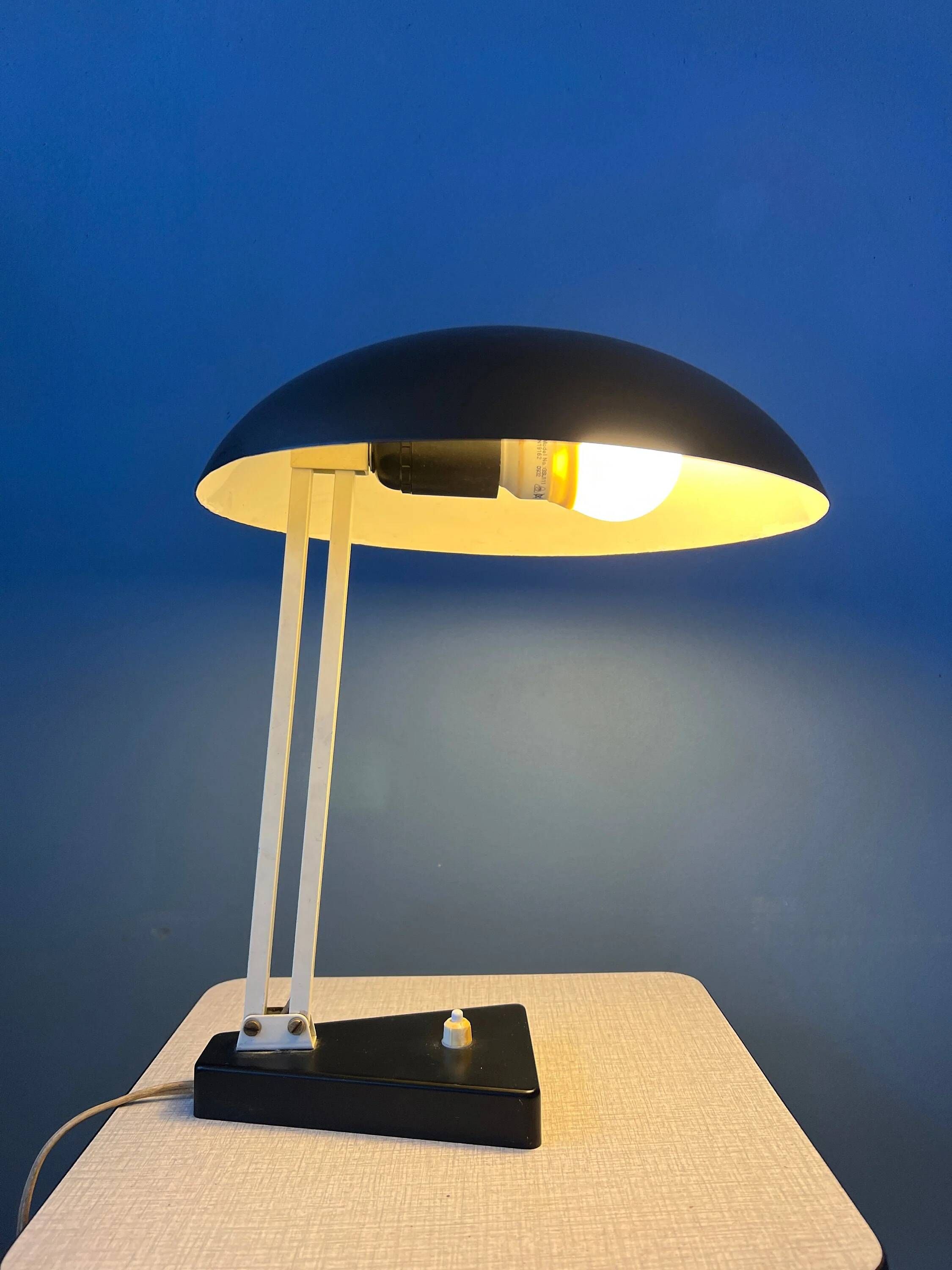 Vintage black flexible desk lamp by Hala, Bauhaus style