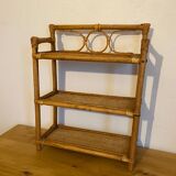 Rattan and bamboo shelf
