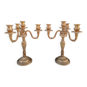 Paire de chandeliers en bronze