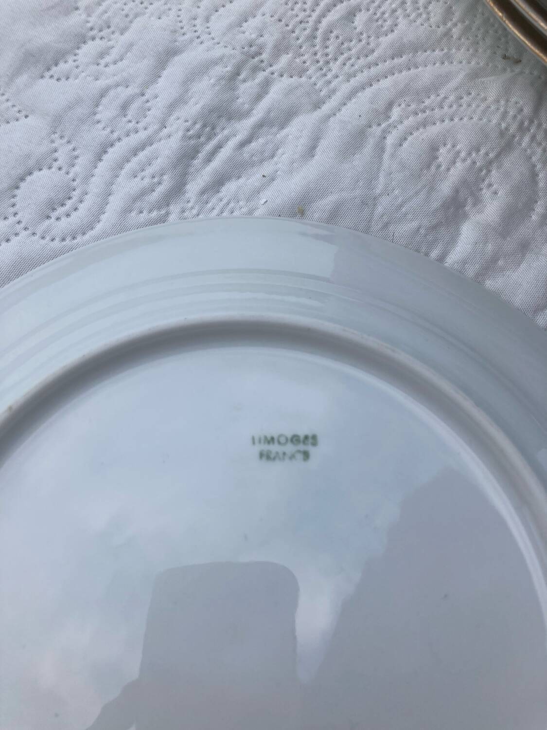 Set of golden Limoges plates